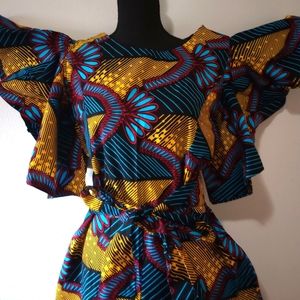 Beautiful New Handmade African Ankara Jumpsuit Medium